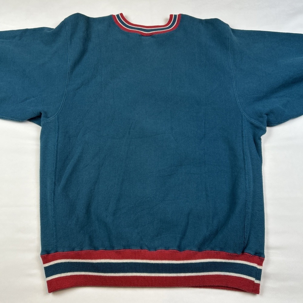 Vintage 80s Champion Reverse Weave Sweatshirt Sz XL Crewneck Teal Made In USA - Picture 8 of 8